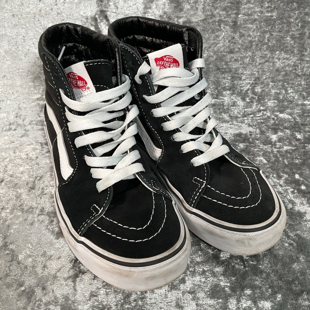 Vans Black and White High-Top Sneakers